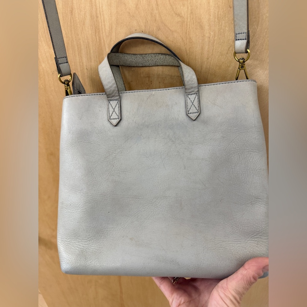 Madewell Zip-Top Medium Transport Tote in Grey/Blue - Picture 4 of 15